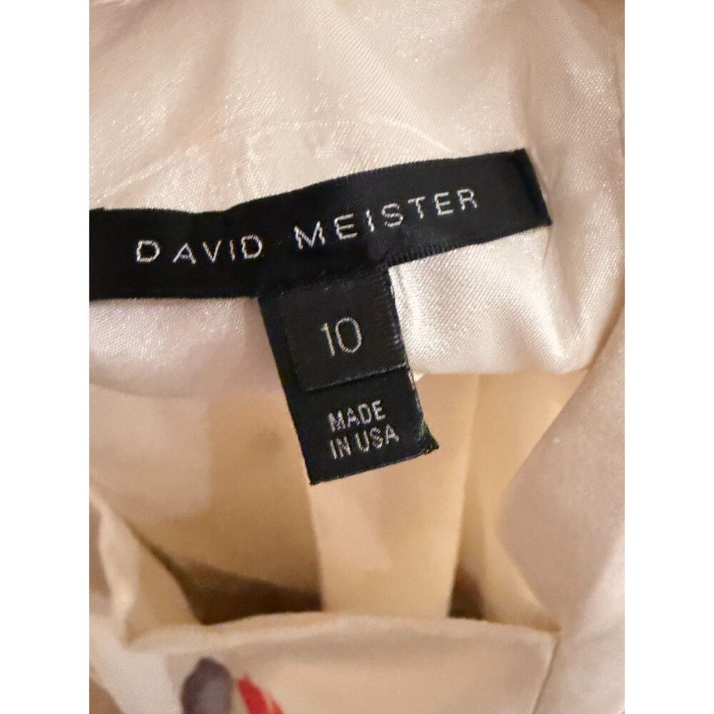 David Meister Floral Sheath Dress Size 10 Cream Sleeveless Knee Length - Picture 3 of 3